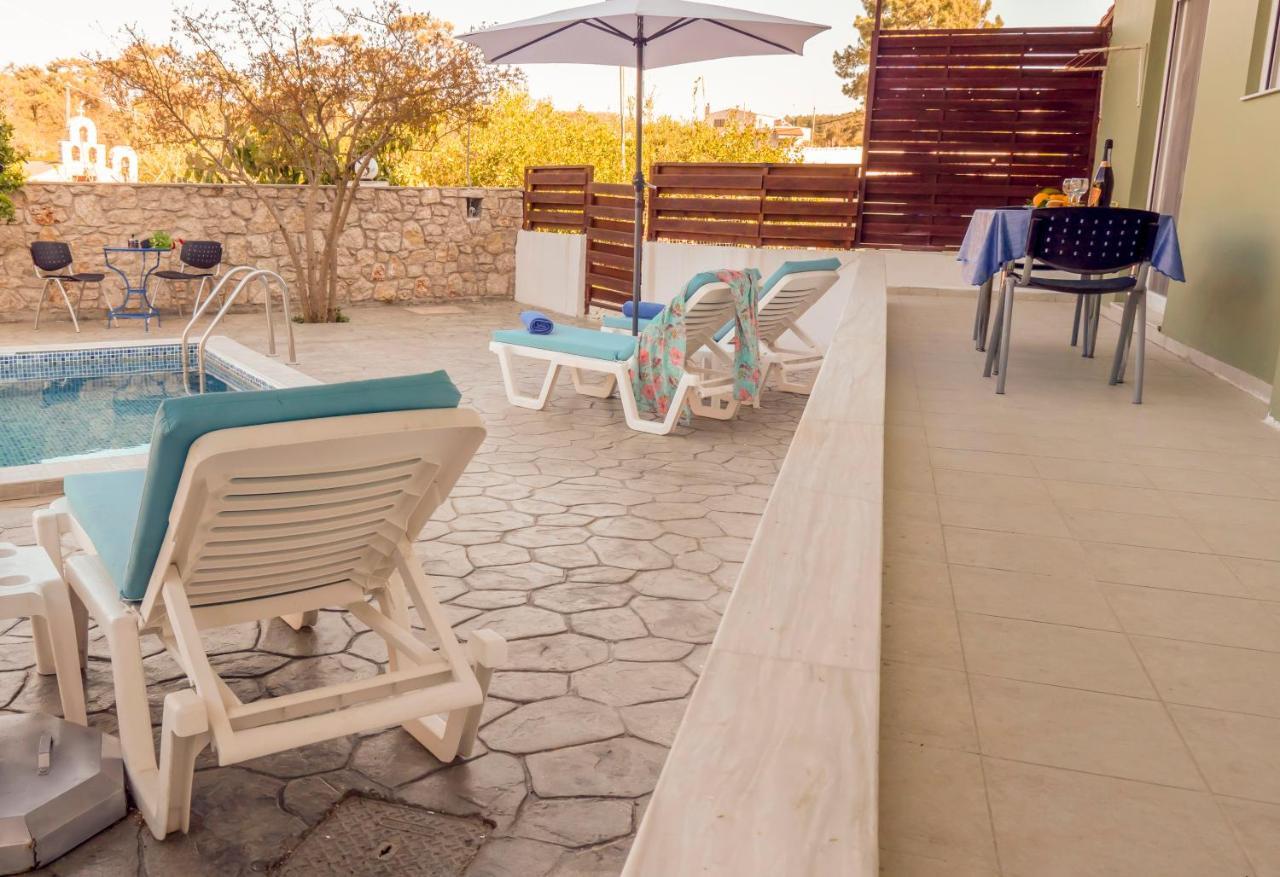 Greek Style Ground Floor Apartment & Pool Ialisos Exterior foto